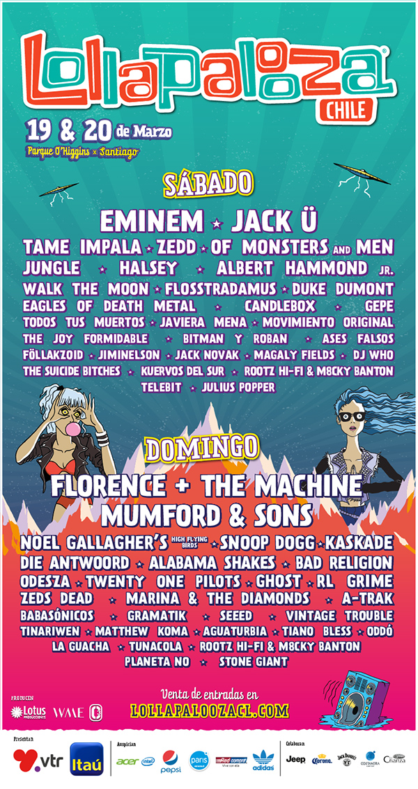 Lollapalooza Chile 2016 line up diario